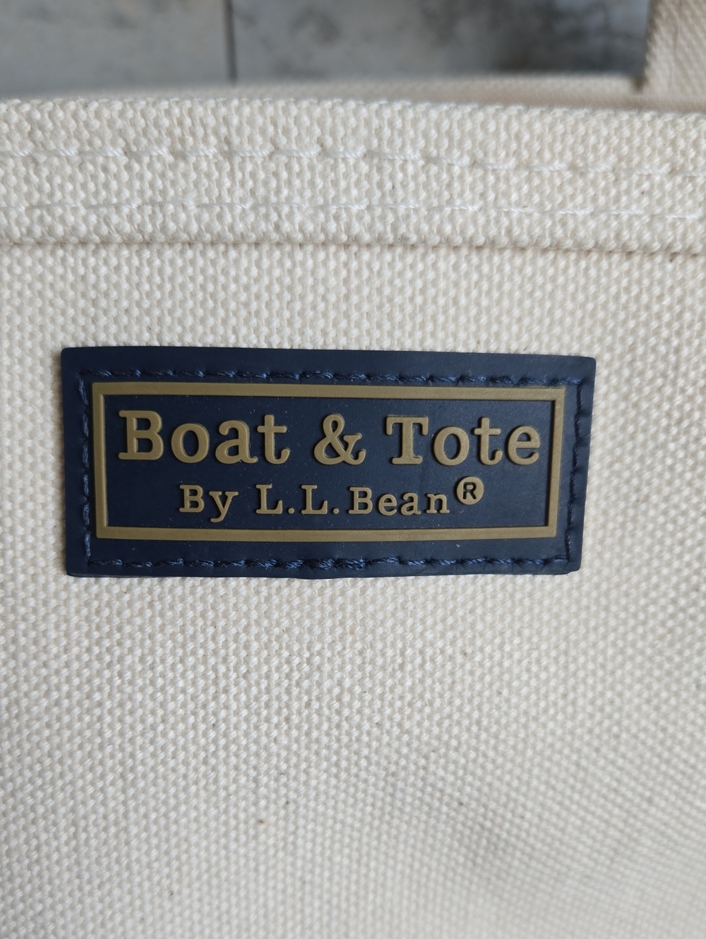 L.L. Bean Boat And Tote Canvas Crossbody Bag Navy Handles Accents - Picture 12 of 12
